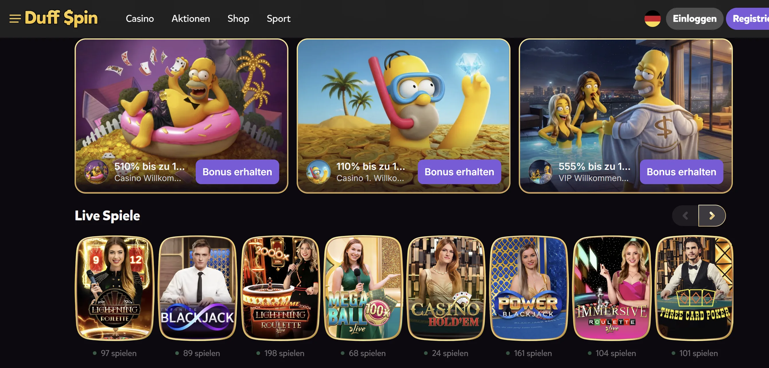 Duff Spin Casino Bonus
